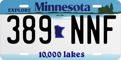 MN license plate 389NNF