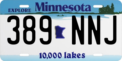 MN license plate 389NNJ