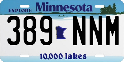 MN license plate 389NNM