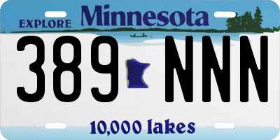 MN license plate 389NNN