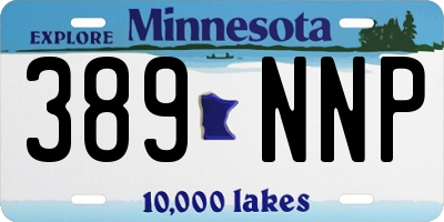 MN license plate 389NNP