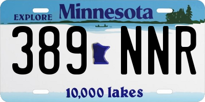 MN license plate 389NNR