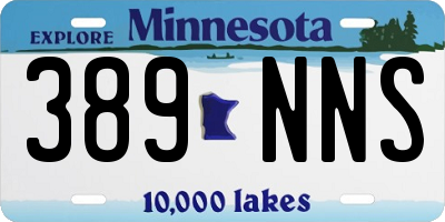 MN license plate 389NNS