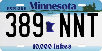 MN license plate 389NNT