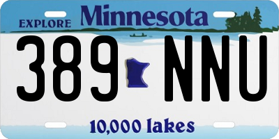 MN license plate 389NNU