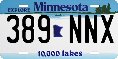 MN license plate 389NNX