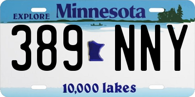 MN license plate 389NNY
