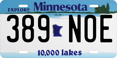 MN license plate 389NOE