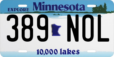 MN license plate 389NOL