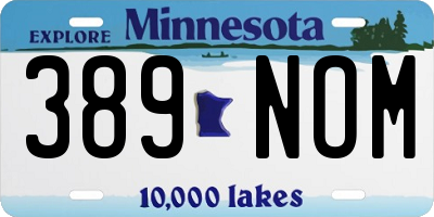 MN license plate 389NOM