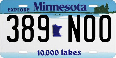 MN license plate 389NOO