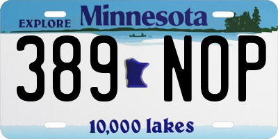 MN license plate 389NOP