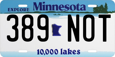 MN license plate 389NOT