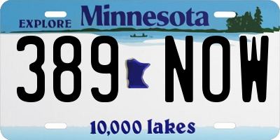 MN license plate 389NOW