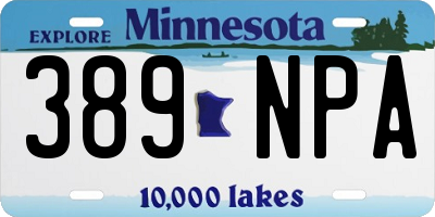 MN license plate 389NPA
