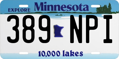MN license plate 389NPI