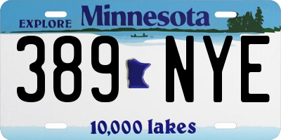 MN license plate 389NYE