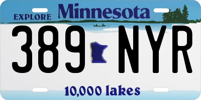 MN license plate 389NYR