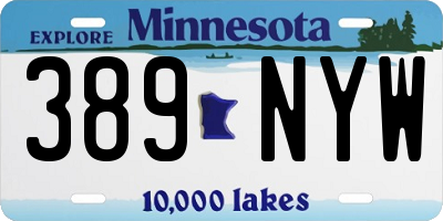 MN license plate 389NYW