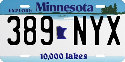 MN license plate 389NYX