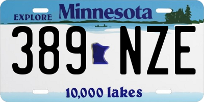 MN license plate 389NZE