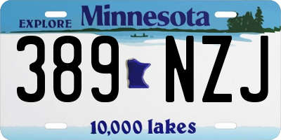 MN license plate 389NZJ