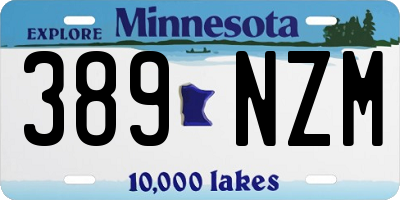 MN license plate 389NZM