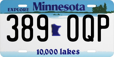 MN license plate 389OQP