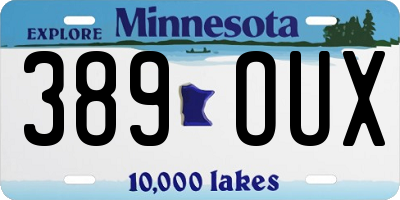 MN license plate 389OUX