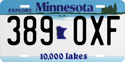 MN license plate 389OXF