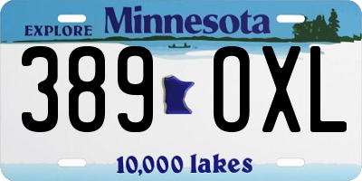 MN license plate 389OXL