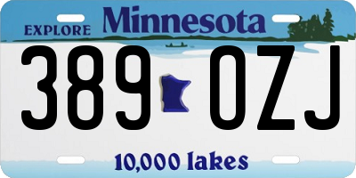 MN license plate 389OZJ