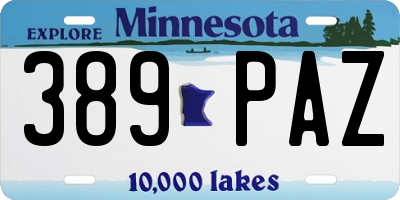 MN license plate 389PAZ