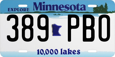 MN license plate 389PBO