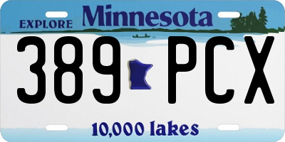 MN license plate 389PCX
