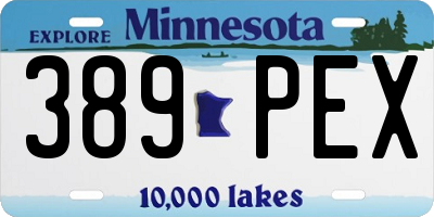 MN license plate 389PEX