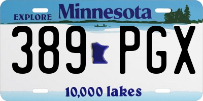 MN license plate 389PGX