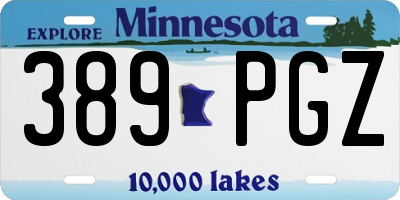 MN license plate 389PGZ