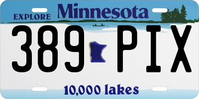 MN license plate 389PIX