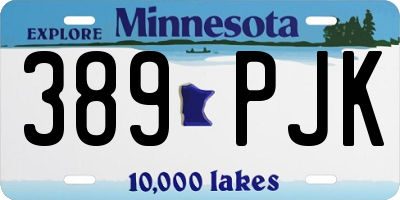 MN license plate 389PJK