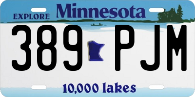 MN license plate 389PJM
