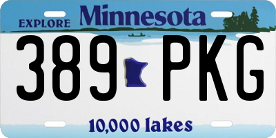 MN license plate 389PKG