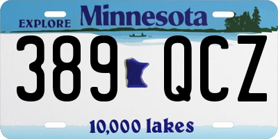 MN license plate 389QCZ