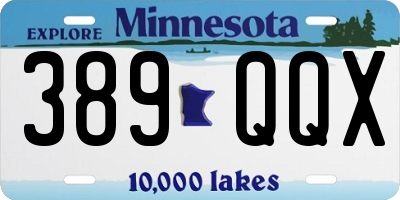MN license plate 389QQX
