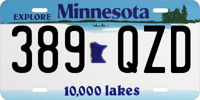MN license plate 389QZD