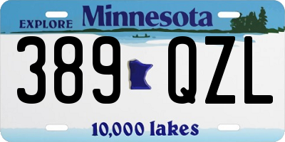 MN license plate 389QZL