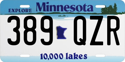 MN license plate 389QZR