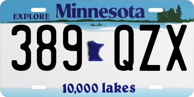 MN license plate 389QZX