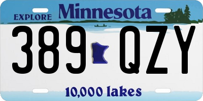 MN license plate 389QZY