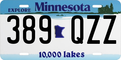 MN license plate 389QZZ